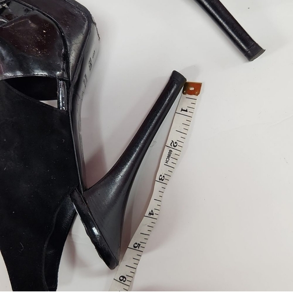 Fendi Black Suede/Patent Peeptoe Platform High Heel Slingback - Picture 11 of 11